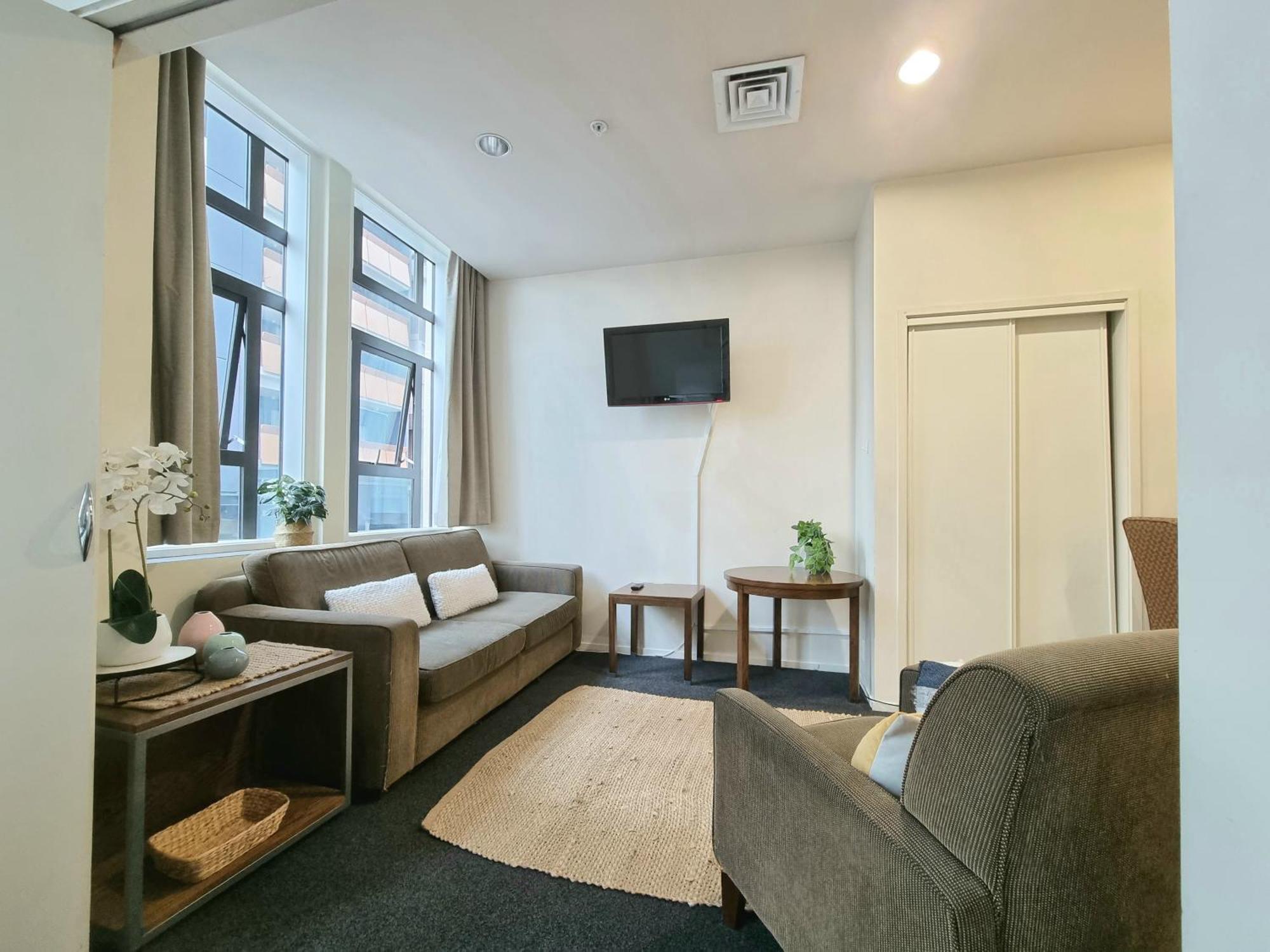 Urban Deco Apartment On Queen Street Auckland Rum bild